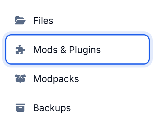 Mods and Plugins in the sidebar