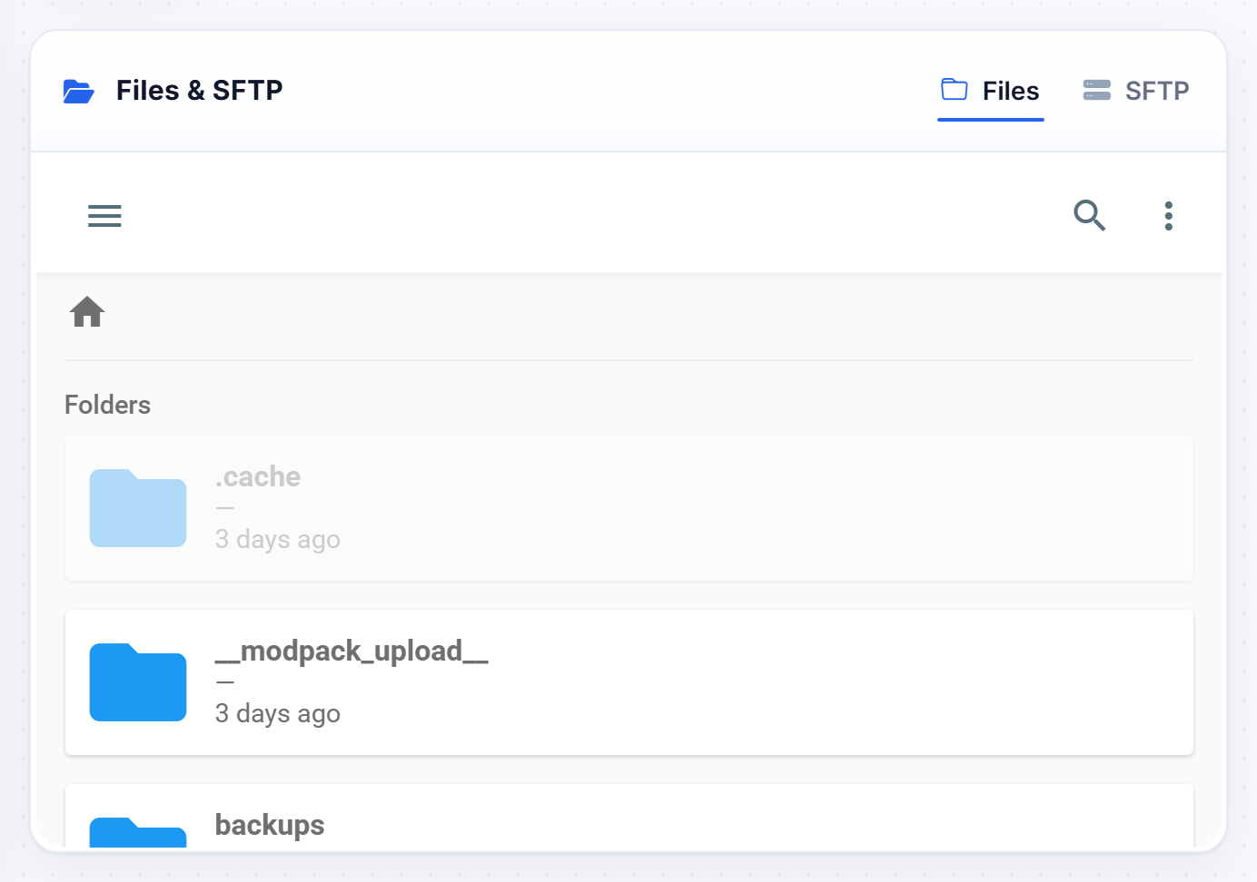 The file manager